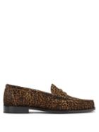 Matchesfashion.com Saint Laurent - Leopard-print Calf Hair Penny Loafers - Mens - Tan