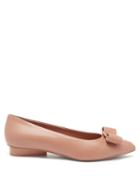 Matchesfashion.com Salvatore Ferragamo - Viva Leather Point-toe Flats - Womens - Light Pink