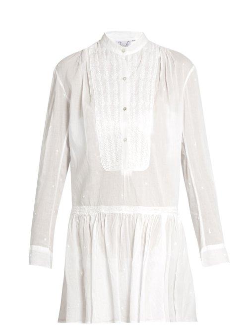 Matchesfashion.com Thierry Colson - Lizbeth Embroidered Cotton Dress - Womens - White