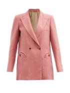 Matchesfashion.com Blaz Milano - Midday Sun Cassis Double-breasted Linen Jacket - Womens - Pink