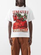 Story Mfg. - Grateful Tomato-print Organic-cotton T-shirt - Mens - White Red