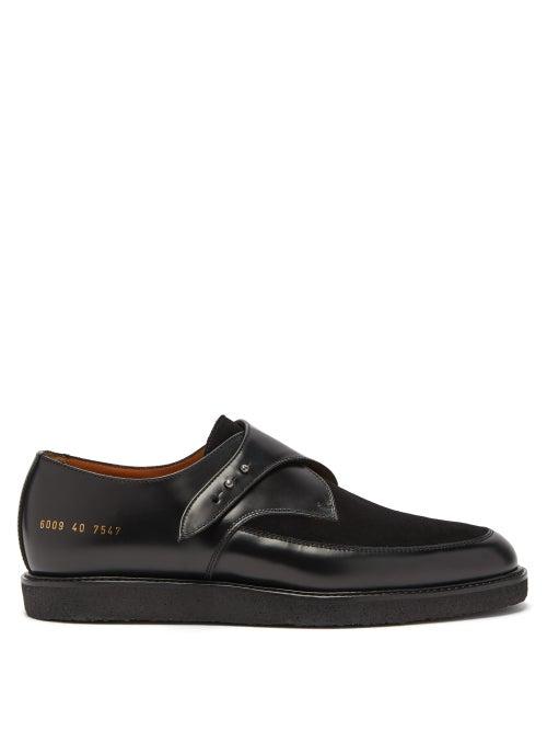 Matchesfashion.com Common Projects - Creeper Leather And Suede Monk Strap Shoes - Womens - Black
