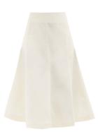 Jil Sander - Hi-rise A-line Cotton-gabardine Skirt - Womens - Ivory