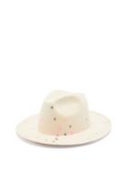 Matchesfashion.com Reinhard Plank Hats - Bonica Flecked Wool Felt Fedora - Womens - White Multi