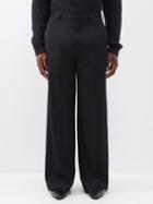 Saint Laurent - Satin-trim Wool-twill Tailored Trousers - Mens - Black