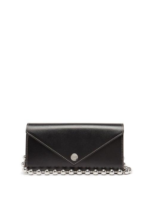 Ganni - Chain-strap Recycled-leather Shoulder Bag - Womens - Black