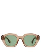 Matchesfashion.com Burberry - Angular Oval Acetate Sunglasses - Womens - Brown