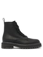 Matchesfashion.com Proenza Schouler - Lace Up Leather Ankle Boots - Womens - Black