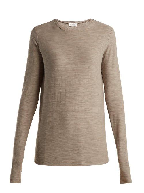 Matchesfashion.com Raey - Long Sleeved Slubby Cotton Jersey T Shirt - Womens - Grey