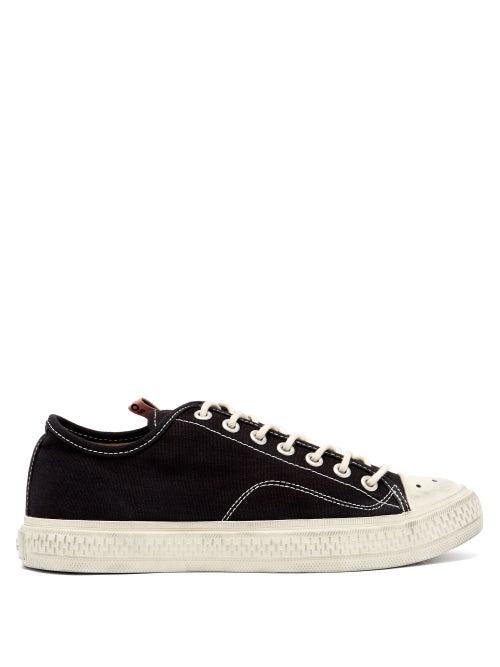 Matchesfashion.com Acne Studios - Distressed Cotton-canvas Trainers - Womens - Black
