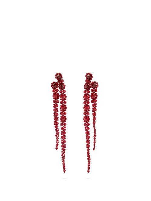 Matchesfashion.com Simone Rocha - Double Drip Crystal-embellished Earrings - Womens - Red