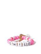 Matchesfashion.com Lauren Rubinski - Smile Beaded Bracelet - Womens - Pink Multi