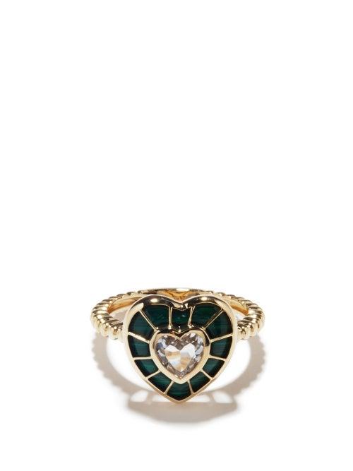 Yvonne Lon - Topaz, Malachite & 9kt Gold Ring - Womens - Green