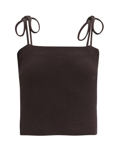 Matchesfashion.com Extreme Cashmere - No.141 Dear Stretch-cashmere Cropped Top - Womens - Dark Brown