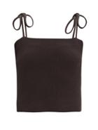 Matchesfashion.com Extreme Cashmere - No.141 Dear Stretch-cashmere Cropped Top - Womens - Dark Brown