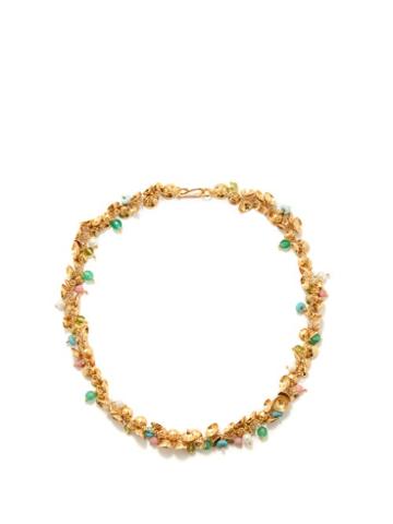 Katerina Makriyianni - Curvy Pearl, Gemstones & Gold-vermeil Necklace - Womens - Gold Multi