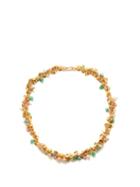Katerina Makriyianni - Curvy Pearl, Gemstones & Gold-vermeil Necklace - Womens - Gold Multi