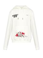 Matchesfashion.com Off-white - Graphic Cotton Hooded Sweatshirt - Mens - White