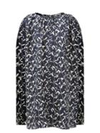 Asceno - Nata Leaf-print Twill Cape-back Mini Dress - Womens - Black White