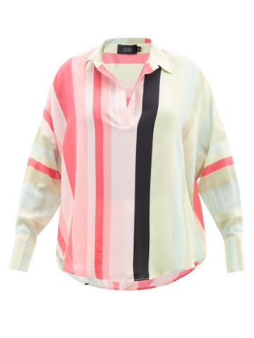 Louisa Parris - Soho Printed-silk Shirt - Womens - Multi Stripe