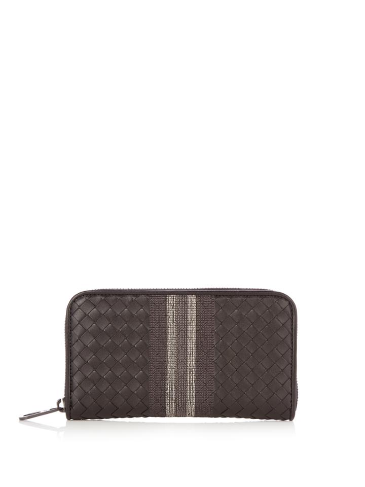 Bottega Veneta Embroidered Intrecciato Leather Wallet