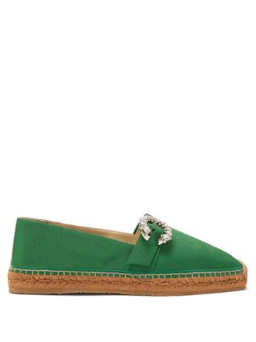 Ladies Shoes Jimmy Choo - Dru Crystal-embellished Espadrilles - Womens - Green