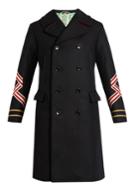 Gucci Panther And Sleeve-appliqu Wool Coat