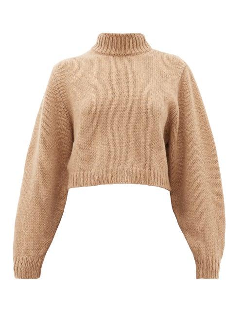 Matchesfashion.com The Row - Tabeth Cropped Cashmere Sweater - Womens - Light Brown