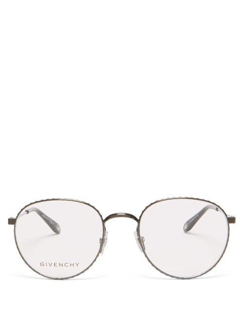 Matchesfashion.com Givenchy - Studded Round Metal Glasses - Mens - Silver