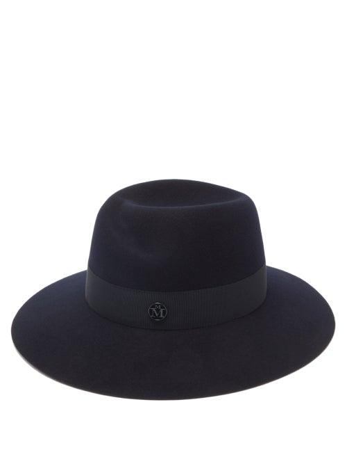 Matchesfashion.com Maison Michel - Virginie Felt Hat - Womens - Navy