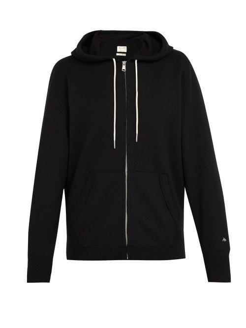 Matchesfashion.com Rag & Bone - Zip Through Cotton Jersey Hooded Sweatshirt - Mens - Black