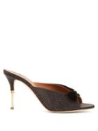 Matchesfashion.com Malone Souliers - Paige Velvet-trimmed Satin Mules - Womens - Black Gold