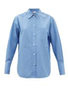 Victoria Beckham - Oversized Cotton-poplin Shirt - Womens - Blue