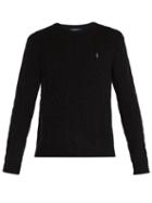 Matchesfashion.com Polo Ralph Lauren - Wool Blend Cable Knit Sweater - Mens - Black