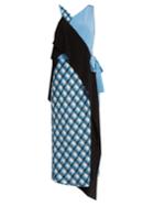 Diane Von Furstenberg Contrast-panel Checked Stretch-silk Dress
