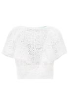 Matchesfashion.com Melissa Odabash - Kristal Belted Broderie-anglaise Cotton Top - Womens - White