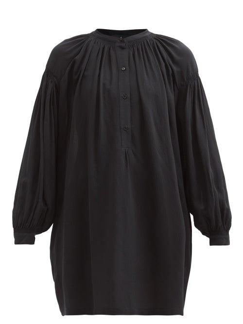 Matchesfashion.com Su Paris - Guapa Shirred Crepe Kaftan - Womens - Black