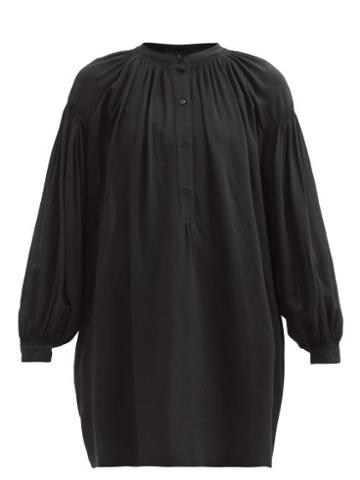Matchesfashion.com Su Paris - Guapa Shirred Crepe Kaftan - Womens - Black
