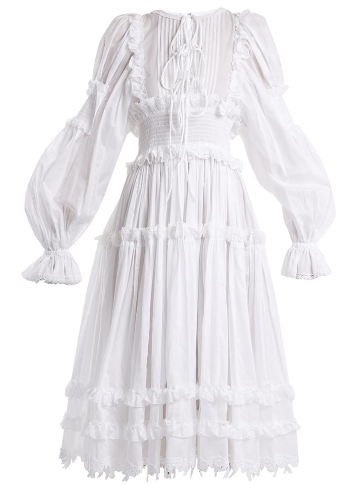 Dolce & Gabbana Balloon-sleeved Cotton-blend Dress