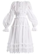 Dolce & Gabbana Balloon-sleeved Cotton-blend Dress