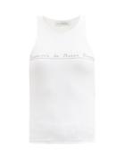 Matchesfashion.com Ludovic De Saint Sernin - Swarovski Crystal-logo Cotton-jersey Tank Top - Womens - White