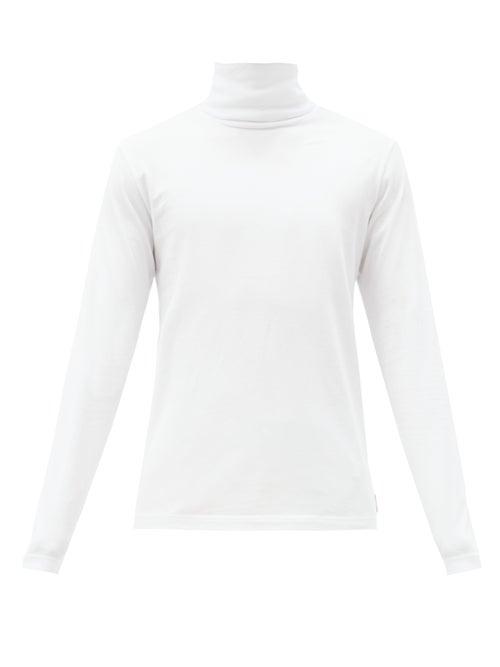 Matchesfashion.com Acne Studios - Roll-neck Cotton-jersey Long-sleeved T-shirt - Mens - White