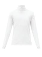Matchesfashion.com Acne Studios - Roll-neck Cotton-jersey Long-sleeved T-shirt - Mens - White