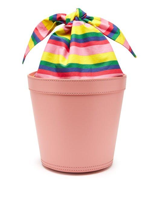 Matchesfashion.com Staud - Britt Leather Bucket Bag - Womens - Pink Multi