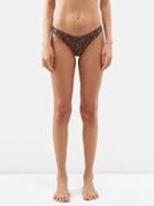 Matteau - The Classic Floral-print Bikini Briefs - Womens - Brown Print