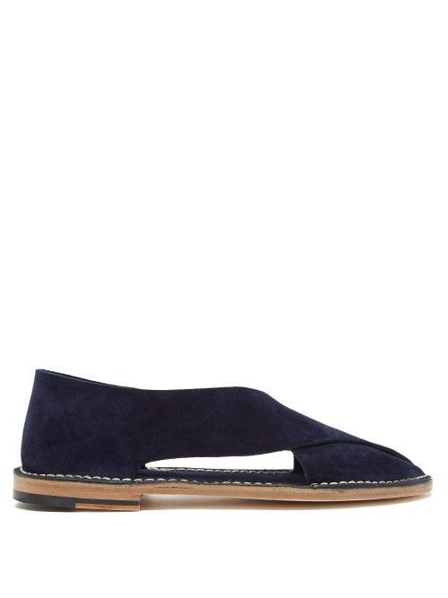 Jacques Solovire - Biarritz Suede Sandals - Mens - Navy