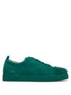 Matchesfashion.com Christian Louboutin - Louis Junior Spike Embellished Leather Trainers - Mens - Green