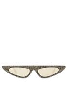 Matchesfashion.com Andy Wolf - Florence Crystal Embellished Cat Eye Sunglasses - Womens - Black