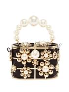 Rosantica - Holli Faux Pearl-embellished Cage Clutch - Womens - Black Gold