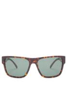 Matchesfashion.com Versace - Flat-top Tortoiseshell D-frame Acetate Sunglasses - Mens - Tortoiseshell